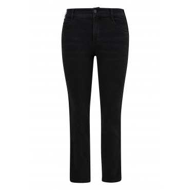 Schmale Jeans mit kontrastfarbener Seitennaht, black Denim, Gr.44-54 