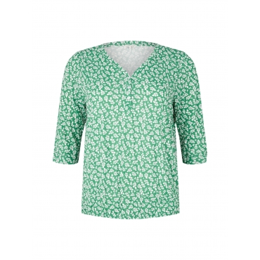 Shirt in Crinkle-Optik, mit floralem Alloverprint, grün bedruckt, Gr.44-54 