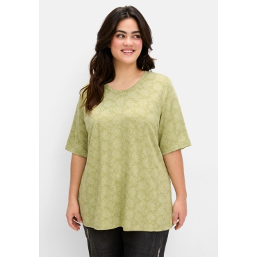 Shirt mit Alloverprint, leicht tailliert, schilf, Gr.40/42-56/58 