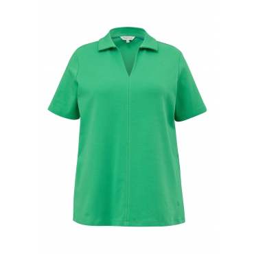 Shirt mit V-Ausschnitt und Polokragen, grün, Gr.44-54 