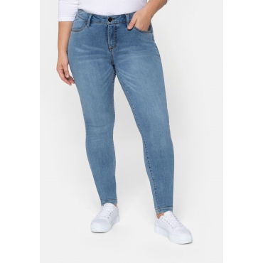 Skinny Jeans aus Power-Stretch, mit Low-Waist-Bund, blue used Denim, Gr.40-58 