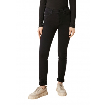 Skinny Jeans mit High-Waist-Bund, im cleanen Stil, black Denim, Gr.40-46 