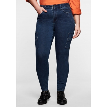 Slim Jeans im Cargo-Stil, aus Powerstretch, dark blue Denim, Gr.40-58 