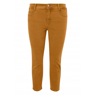 Slim Jeans in Ankle-Länge, in dezenter Used-Waschung, senfgelb, Gr.44-54 