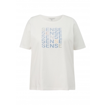 T-Shirt aus Jersey mit Wordingprint, weiß bedruckt, Gr.44-54 