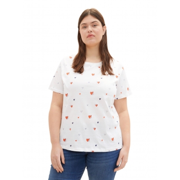T-Shirt mit Alloverprint, aus weicher Baumwolle, ecru bedruckt, Gr.44-54 