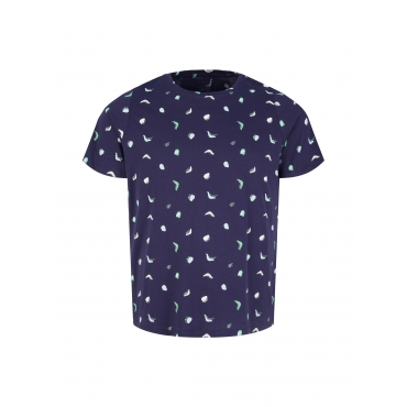 T-Shirt mit Alloverprint, aus weicher Baumwolle, nachtblau gemustert, Gr.44-54 