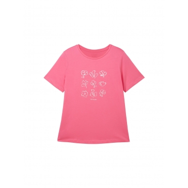 T-Shirt mit Print und Rundhalsausschnitt, pink bedruckt, Gr.44-54 