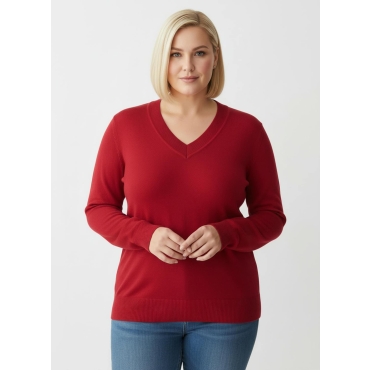 V-Ausschnitt-Pullover 