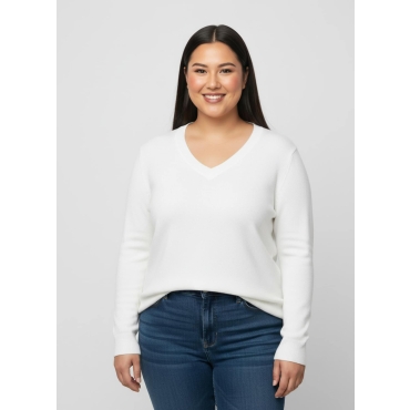 V-Ausschnitt-Pullover 