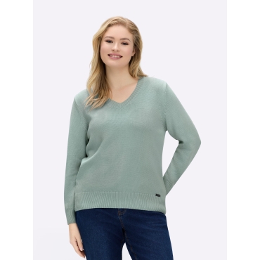 V-Ausschnitt-Pullover 