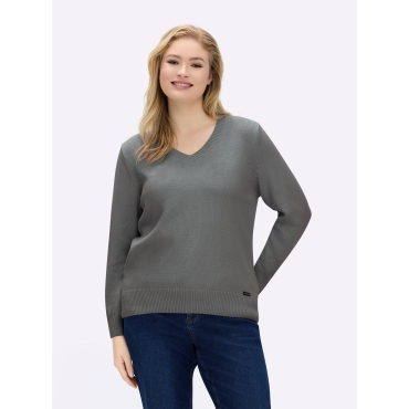 V-Ausschnitt-Pullover 
