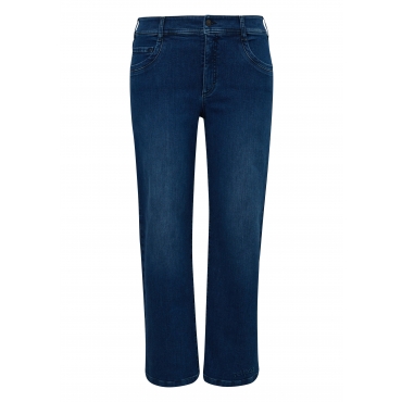 Weite Five-Pocket-Jeans mit Used-Effekten, blue Denim, Gr.44-54 
