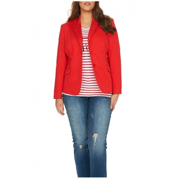  Studio Untold Blazer aus Cottonsatin - Fashion 42-54, Damen, Rot, Gr. 42,44,46,48,50,52,54 