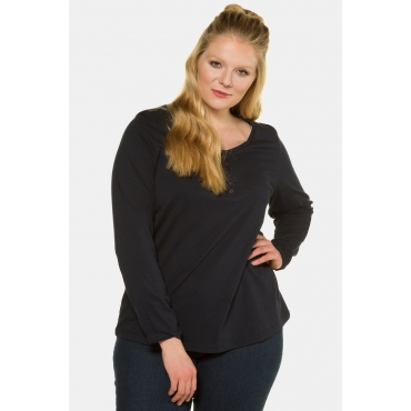 Grosse Grössen Basic Shirt, Damen, blau, Größe: 58/60, Baumwolle, Ulla Popken 