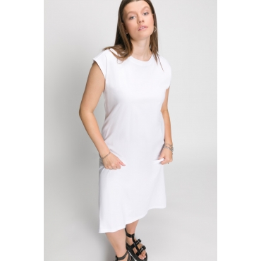 Grosse Grössen Jerseykleid, Damen, weiß, Größe: 54/56, Baumwolle, Studio Untold 
