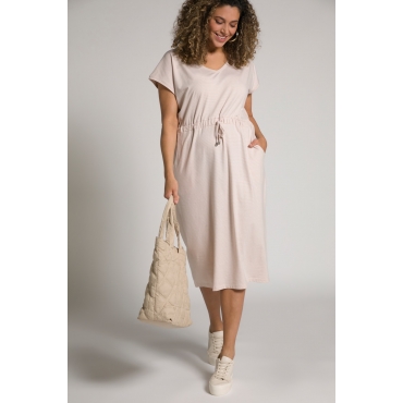 Kleid, Ringel, Oversized, V-Ausschnitt, Biobaumwolle 