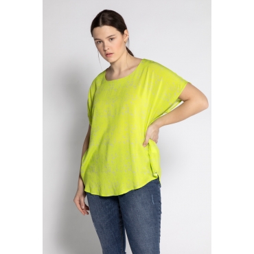 Shirtbluse, oversized, Rundhals, überschnittee Schulter, Neon 