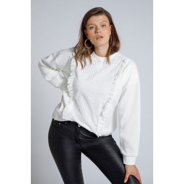 Grosse Grössen Sweater, Damen, beige, Größe: 42/44, Polyester/Baumwolle, Studio Untold 