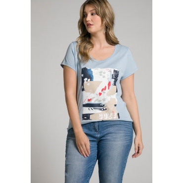 Grosse Grössen T-Shirt, Damen, blau, Größe: 54/56, Baumwolle/Synthetische Fasern, Ulla Popken 
