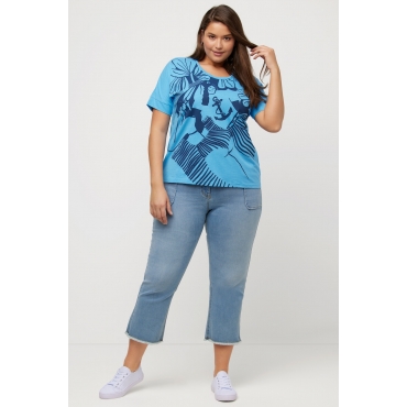 Grosse Grössen T-Shirt, Damen, blau, Größe: 58/60, Baumwolle, Ulla Popken 