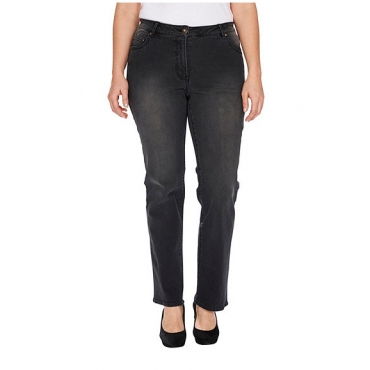 Studio Untold Studio Untold Jeans, Black Denim, Straight, gerades Bein, durch Stretch super bequem, Schwarz, Gr. 42,44,46,48,50,52,54 