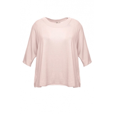 Ulla Popken Pullover, Bio-Baumwolle, 3/4-Arm, Lila, Gr. 58/60 
